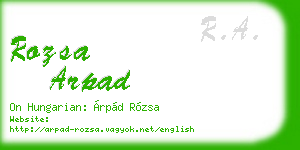 rozsa arpad business card